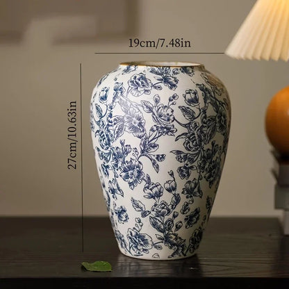 Handcrafted Chinese Blue and White Vase