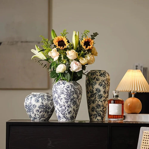 Handcrafted Chinese Blue and White Vase