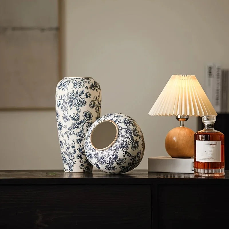 Handcrafted Chinese Blue and White Vase